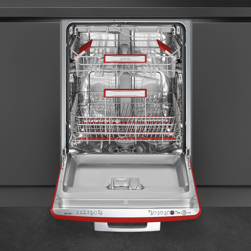 24" Smeg Retro Dishwasher, Red