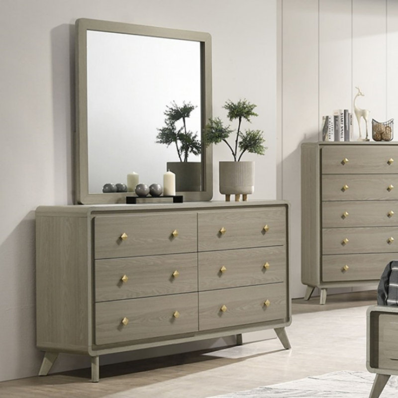 Commode 6 tiroirs avec miroir Ffion