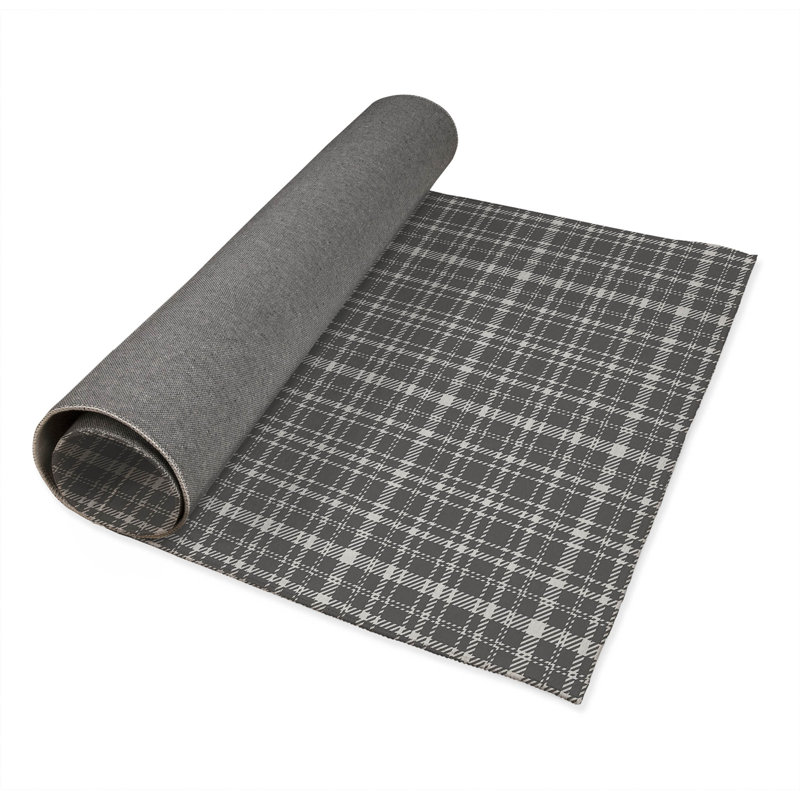 Rocky Tartan Kids Play Mat, Charcoal, Rectangle 48" x 72"