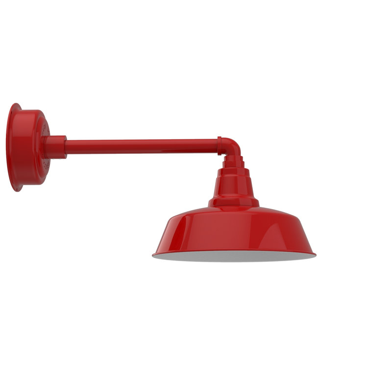 Luminaire de grange d’extérieur à del Vandervliet, Bronze acajou, 9.625" H x 18.5" W x 12.25" D
