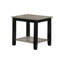 Brex 22 po Table de bout carrée en bois grise / noire avec tablette ouverte
