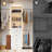 Closet Organizer Tower With 4 Drawers, Shelves And Extendable Hanging Rods, 46.86–60.86" Wide, White