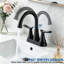 Robinet de lavabo de salle de bain à poignée double 4 po avec drain escamotable et conduites d'alimentation-110563460