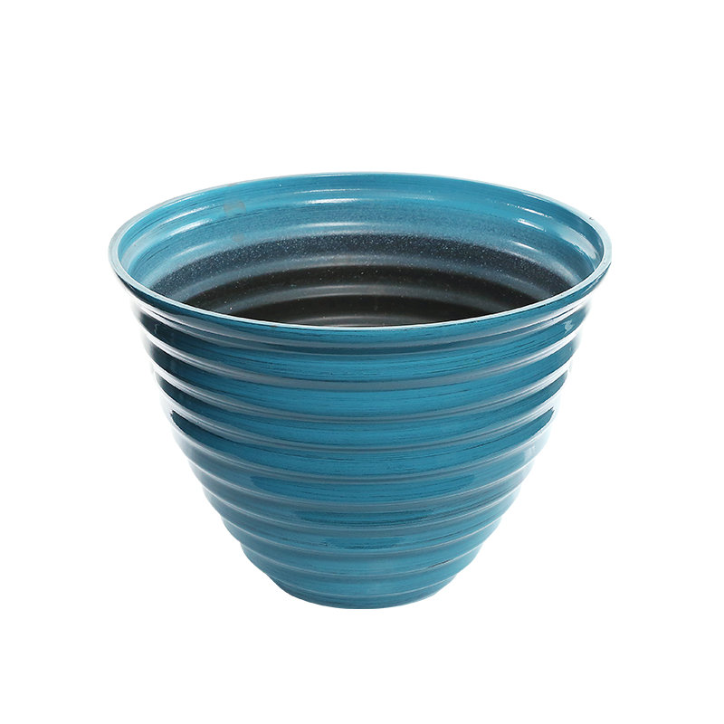 Jardinière ronde intérieure / extérieure, Bleu, H 9 po x l 12 po x P 12 po