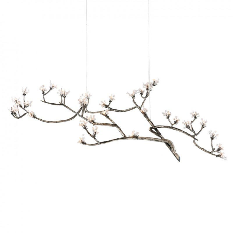 Lustre suspendu ocre clair Eda Ka, Or antique, Ambré, 58" Width x 22" Length x 16" Height