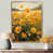 Toile avec cadre flottant or