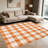 1PC Orange and White Plaid Area Rugs, Soft and Comfortable, easy-to-maintain, machine washable Indoor floor mat, suitable for living room, bedroom, dining area, kitchen, entryway, patio, porch, backyard Home Decor, Outdoor Decor.-1391911389