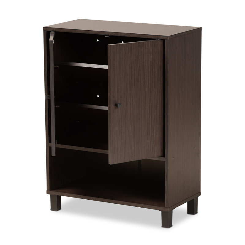 Marialy 8 Pair Shoe Storage Cabinet, Brown