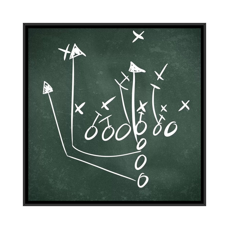 Scrimmage - Impression sur toile, H 18 po x l 18 po x P 1,5 po, Toile avec cadre noir, Pas de tapis