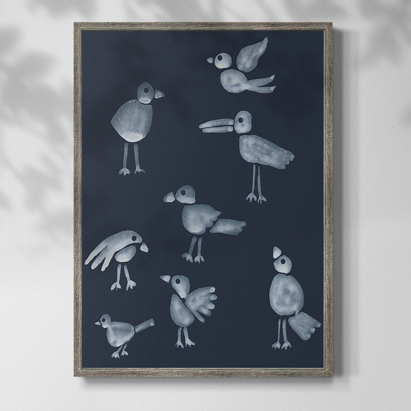 Flock I Framed Print - Solid Wood, 11" H x 9" W