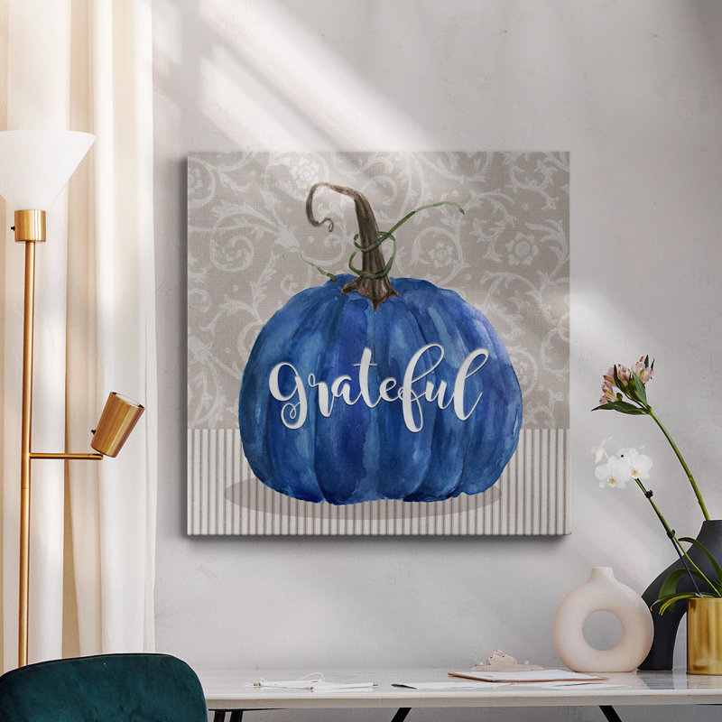 «Grateful Pumpkin» - Toile tendue avec châssis de qualité supérieure - prête à être accrochée