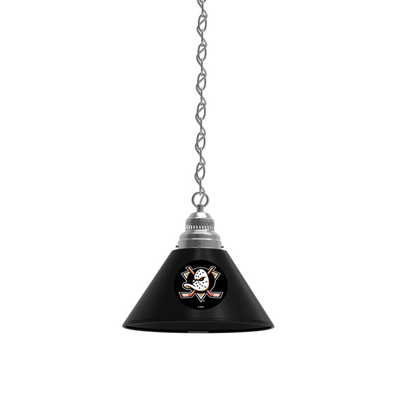 Luminaire suspendu conique 1 lumière NHL, Chrome, Anaheim Ducks