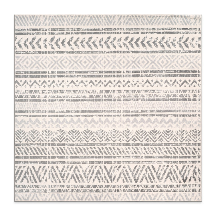 Humphrey Southwestern Light Gray/Dark Gray/Ivory Area Rug in Gray