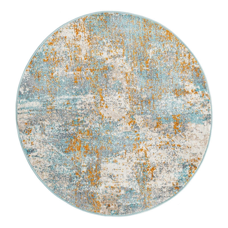Haefner Abstract Indoor Rug, Round 3'3"