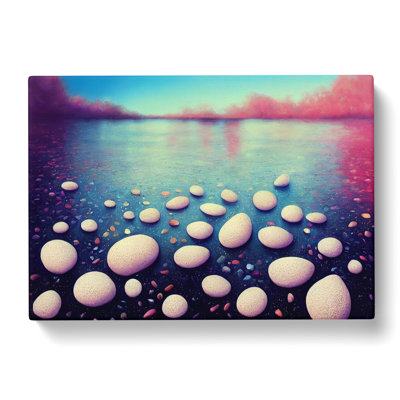 Pebbles By The River - Wrapped Canvas