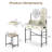 Mark Makeup Vanity Set With LED Round Mirror, Vanity With Built-In Outlet And Two Drawers-557469300