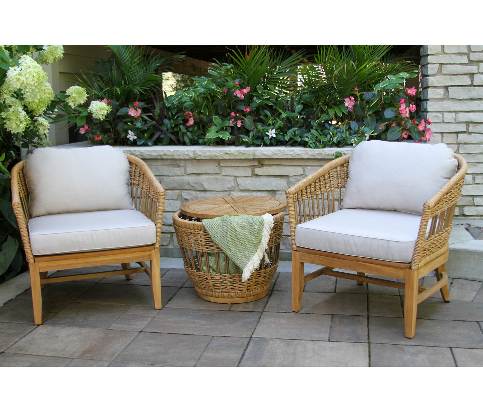 Dunkirk 2 - Person Teak Patio Seating Group