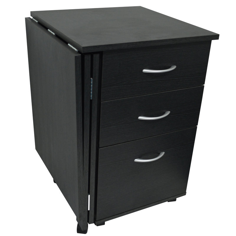 Solid Wood Base Writing Desk, Black