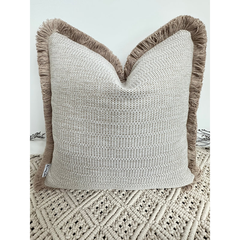 Abstract Beige Square Cushion Cover