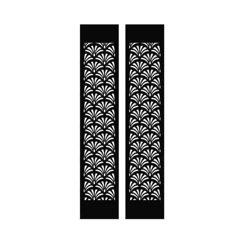 Écran d'intimité Art déco 1 pi x 6 pi (paquet de 2), Blanc