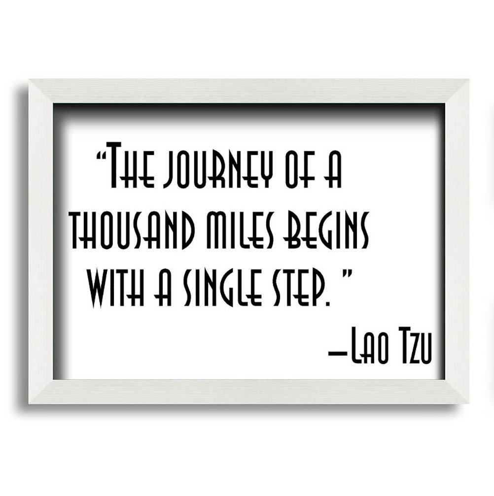 Jenera Motivational Quote Lao Tzu The Journey Of A Thousand Miles Gerahmter Druck Wandkunst