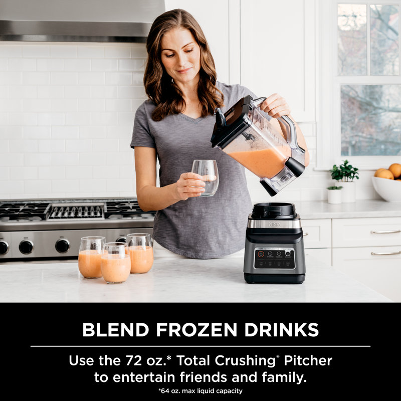 Ninja Black Stainless Steel 72-oz Countertop Blender with Variable Speed
