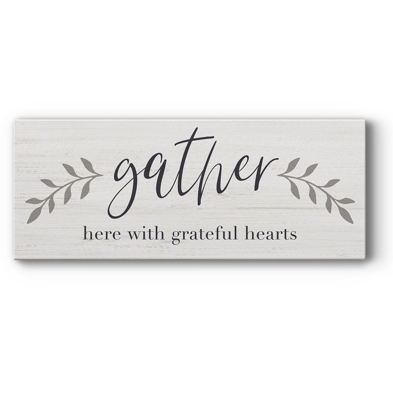 «Grateful Hearts on Canvas», art textuel, H 8 po x l 20 po x P 1,5 po