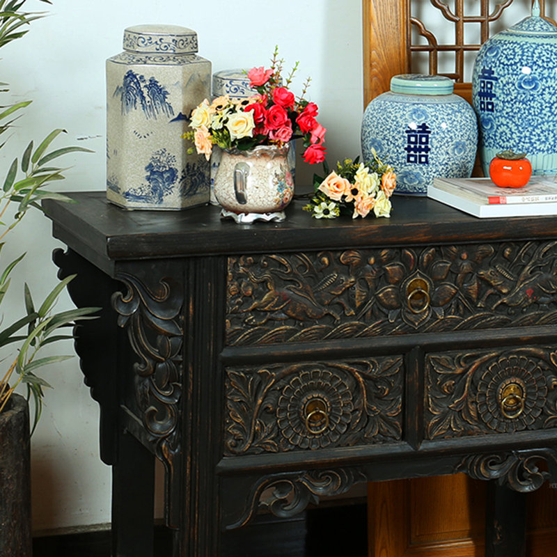 Commode d'entrée de style chinois, Noir, noir, noir, noir
