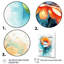 Fusion de marguerite orange et sarcelle sur toile-1166267998-1166267974