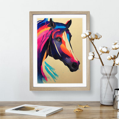 Horse Watercolour No.4 Abstract 1 Piece Single Picture Frame Painting