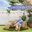 Parasol de patio 9 pi, parasol inclinable à 45 ° avec 8 nervures, manivelle, bleu