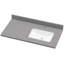 42 po X P 22 po D Meuble-lavabo de salle de bain rectangulaire gris droit avec comptoir dosseret-121836176-121836175
