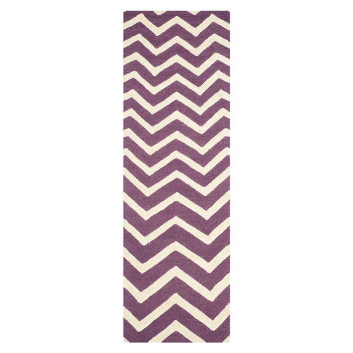 Sanyla Hand Tufted Wool Chevron Rug, Runner 2'6" x 8'