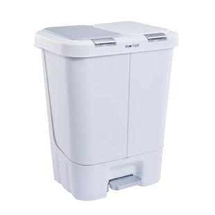 40L Dual Kitchen Recycling Bin with Pedal, 2 Compartments, Slim Space-Saving Design