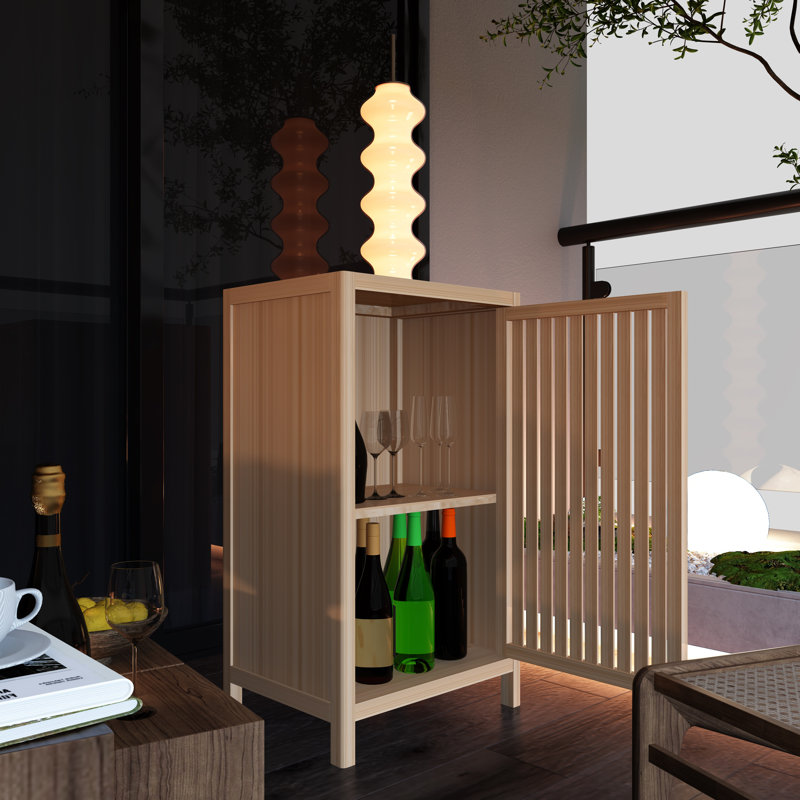 Bathroom Bamboo Storage Cabinet, Freestanding Floor Cabinet With Door And Shelf For Bathroom, Living Room, Bedroom, Hallway, Kitchen