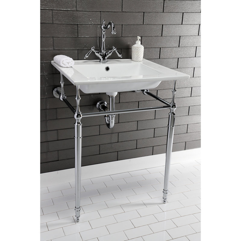 Kingston Brass Continental 25-Inch Ceramic Vanity Sink Top, Single
