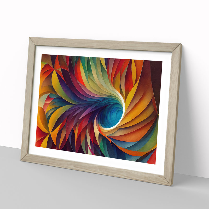 Fractal Abstract Vol.4 - Single Picture Frame Painting, 46cm H x 64cm W x 2cm D, Oak