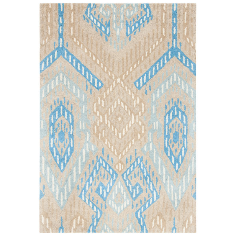 Eaton Wyndham Hand Tufted Wool Ikat Rug, Rectangle 5' x 8'