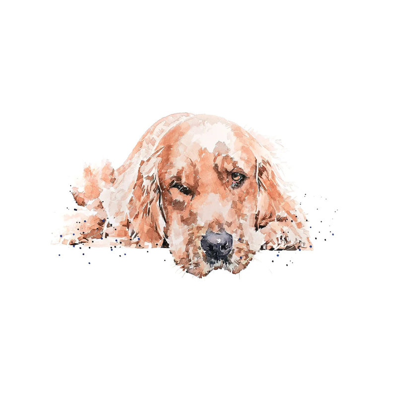 Golden Retriever Reclined I by EdsWatercolours - Wrapped Canvas Gallery-Wrapped Canvas Giclée, Wrapped Canvas