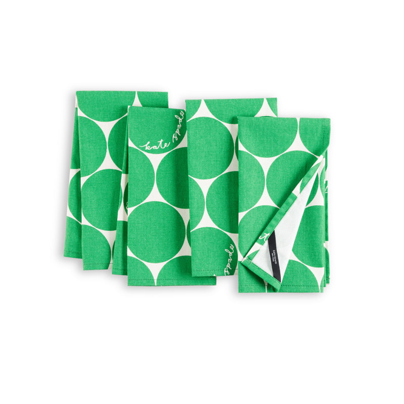 Loop And Dot 100% Cotton Square, Green/White