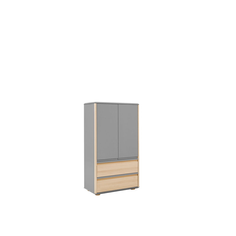 Porter 2 Door Wardrobe, Grey/Birch