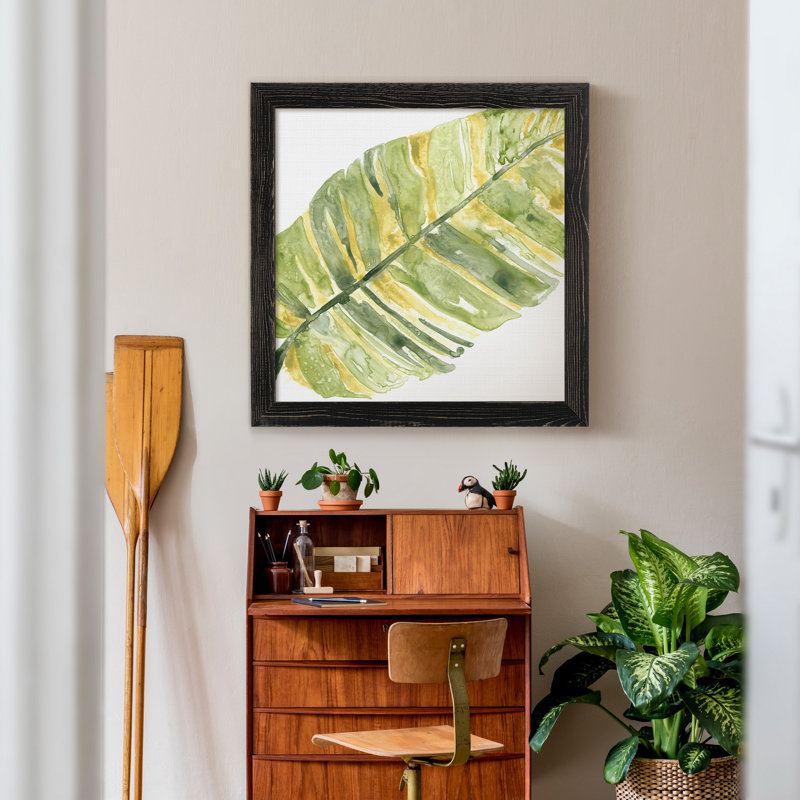 " Verdant Impressions V ", 21" H x 21" W x 1" D, Black Framed Canvas