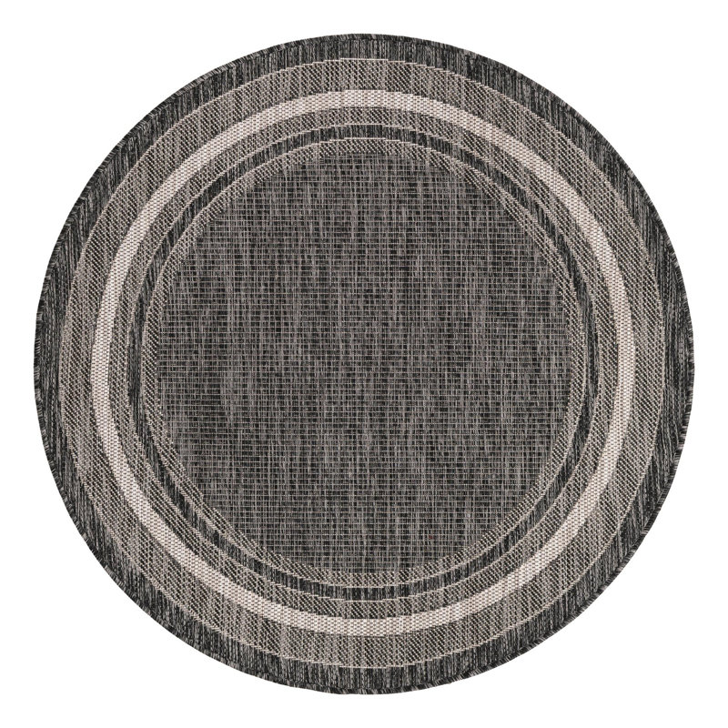 Tapis intérieur / extérieur Sevinc, Rond 4 pi, Black