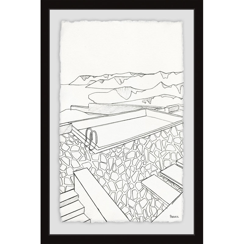 Vue de la piscine-cadre photo, impression sur papier, H 18 po x l 12 po x P 1,5 po