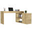Bureau de bureau en L Dallas, deux tablettes, armoire à une porte-1375148084