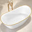 Baignoire de salle de bain autoportante 51 po. X 27,56 po. En acrylique lustré blanc brillant