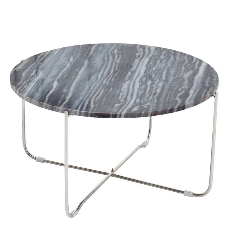 Cornesse Cross Legs Coffee Table, Silber, Grau