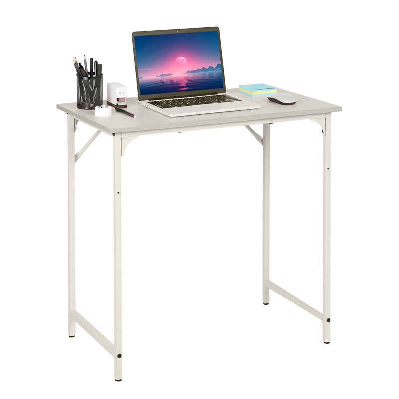Computer Desk 32 Inch Adjustable Screw Feet Writing Table Wooden Modern Office Desk Simple Study Table with Robust Metal Frame for Office Home Study Writing