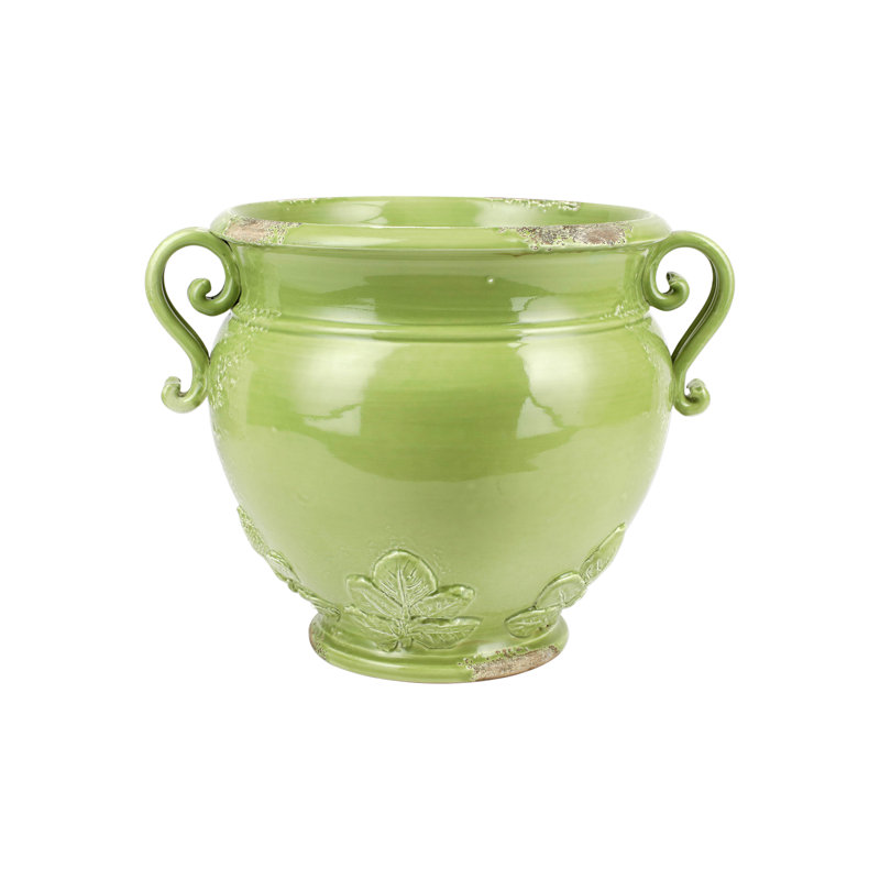 Jardinière ronde rustique Basilic Garden, Pistache