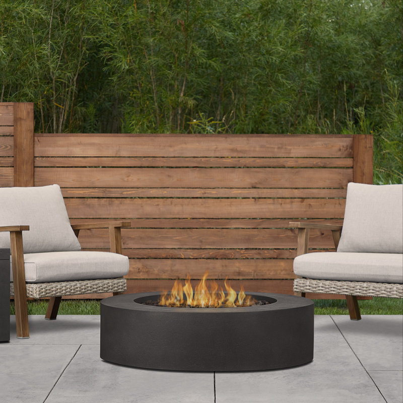 La Valle Concrete Propane Fire pit Table, Carbon